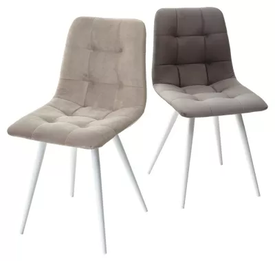 Стул CHILLI-Q латте #25, велюр / белый каркас, 4 шт/ 1 к, М-City Стул CHILLI-Q латте #25, велюр / белый каркас, 4 шт/ 1 к, М-City