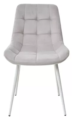 Стул ХОФМАН, цвет H-09 Светло-серый, велюр / белый каркас М-City Стул ХОФМАН, цвет H-09 Светло-серый, велюр / белый каркас М-City