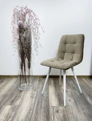 Стул CHILLI-Q латте #25, велюр / белый каркас, 4 шт/ 1 к, М-City Стул CHILLI-Q латте #25, велюр / белый каркас, 4 шт/ 1 к, М-City