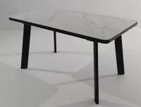 Стол НОРД 140  ОНИКС, керамика / Черный каркас