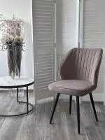 Стул РОССО 360 град. поворот. B5 Капучино, велюр / черный каркас, М-City