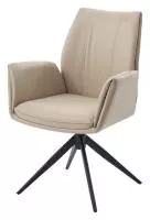 Стул YOZEF 360 град. поворот. HF017-02 Бежевый, экокожа / Черный, ®DISAUR