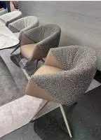 Стул ГИССЕН (GISSEN) 360 град, цвет КОФЕ HP032-08A PU / V885-1, ткань/ экокожа/ ТЕМНО-СЕРЫЙ, ®DISAUR