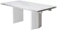 Стол МОЦАРТ 200 Белый мрамор, стекло / Белый М-City