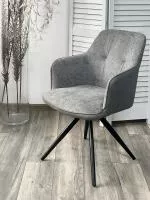 Стул НОРМАН 360 град., цвет BELLA-13/CYPRUS-10 серый, шенилл/замша / черный каркас М-City Стул НОРМАН 360 град., цвет BELLA-13/CYPRUS-10 серый, шенилл/замша / черный каркас М-City