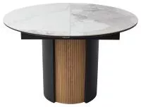 Стол БАТИСТ 115 без подсветки PANDORA LIGHT, керамика / ДУБ АМЕРИКАНСКИЙ, ЧЕРНЫЙ каркас М-City