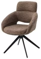 Стул АРНЭ (ARNE) 360 град, цвет КОРИЧНЕВЫЙ EYELASH -171, фактурный шенилл / ЧЕРНЫЙ каркас, ®DISAUR