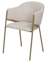 Стул ДИЛЛ, цвет RAIN 8 слоновая кость, велюр / шампань каркас М-City Стул ДИЛЛ, цвет RAIN 8 слоновая кость, велюр / шампань каркас М-City