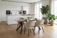 Стол КИРАН (KIRAN) 180 цвет ПАНДОРА (GLOSS LUXURY PANDORA SOLID CERAMIC) / Орех темный, ®DISAUR