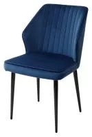 Стул СИЭТЛ -В (SEATTLE-V) СИНИЙ #29, велюр / черный каркас