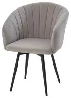 Стул МИШЕЛЬ 360 град. поворот. цвет B22 Серый, велюр / черный каркас