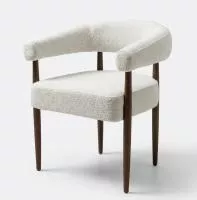 Стул БОНСАЙ (BONSAI), цвет СВЕТЛО-БЕЖЕВЫЙ CLOUD-113, букле / ОРЕХ , ®DISAUR