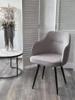 Стул ЛОРИС 360 град. поворот. B22 Серый, велюр / черный каркас, М-City