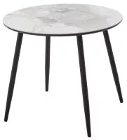 Стол МИЛТОН D89 PANDORA LIGHT  122 BG, керамика / Черный каркас М-City