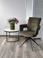 Стул KINNET 360 град. поворот.  MOHAIR-353 / CASTEL-39 Зеленый,ткань/ Тем.-серый каркас, ®DISAUR