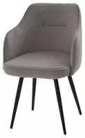 Стул ЛОРИС 360 град. поворот. цвет B22 Серый, велюр / черный каркас