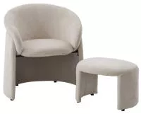 Кресло+оттоманка HUG AT5139-09 Св. бежевый, ткань/каркас металл в обивке AT5139-09 ®DISAUR