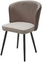 Стул МОНЕ цвет Бисквит ROVENA BISCUT  ткань / ORAKUL 290 экокожа / Черный каркас