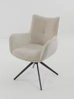 Стул PRATO 360 град поворот с возвратом BOSTON-102 латте, ткань / медный брашированный, ®DISAUR