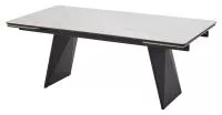 Стол ШЕРЛ  200 CRYSTAL ONIX BIANCO, керамика / Черный каркас М-City