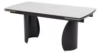 Стол ОЛЬХОН 180 БЕЛЫЙ МРАМОР МАТОВЫЙ , керамика / Черный каркас, М-City