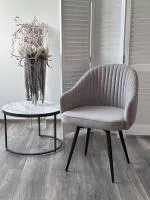 Стул ШЕЛЛ 360 град. поворот. B22 Серый, велюр / черный каркас, М-City