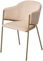 Стул ДИЛЛ, цвет H-06 Бежевый, велюр / шампань каркас М-City Стул ДИЛЛ, цвет H-06 Бежевый, велюр / шампань каркас М-City