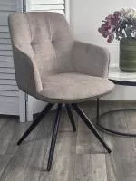 Стул НОРМАН 360 град., цвет BELLA-03/CYPRUS-03 латте, шенилл/замша / черный каркас М-City Стул НОРМАН 360 град., цвет BELLA-03/CYPRUS-03 латте, шенилл/замша / черный каркас М-City