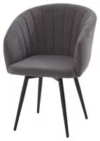 Стул МИШЕЛЬ 360 град. поворот. цвет B28 Темно-серый, велюр / черный каркас