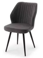 Стул РОССО 360 град. поворот. цвет B28 Темно-серый, велюр / черный каркас