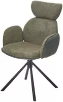 Стул ВАРДИ (VARDY) 360 град.поворот, Зеленый, ткань/ 7525-156 Зеленый, велюр/Черный, ®DISAUR