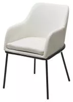 Стул АЛИСТЕР, цвет RAIN 1 молочный велюр / черный каркас