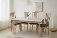 Стол TME-6931 MBH SWEDEN белый мрамор / MILKY WHITE  M-City