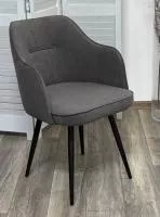 Стул ЛОРИС 360 град. поворот. B28 Темно-серый, велюр / черный каркас, М-City