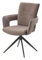 Стул КИННЕТ (KINNET) 360 град. поворот. цв ШОКОЛАД MOHAIR-440/ CASTEL-20, ткань/ Тем.-серый, ®DISAUR