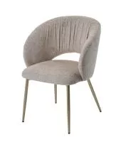 Стул МИДА (MIDA), цвет МОЛОЧНЫЙ SOLO-111, ткань / ШАМПАНЬ каркас, ®DISAUR