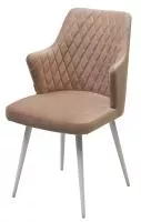 Стул ГЕРМАН (HERMAN) 360 град. БЕЖЕВЫЙ #5, велюр / белый каркас