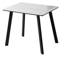 Стол ТИК ТАК 90  PANDORA LIGHT, керамика / Черный каркас М-City