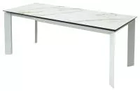 Стол CREMONA 180 KL-188 Контрастный мрамор матовый, итальянская керамика/ белый каркас, ®DISAUR