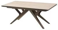 Стол КОСТА (COSTA) 180 ТРАВЕРТИН (MATTE SPANISH TRAVERTINE) керамика/ Латте / Орех натур, ®DISAUR