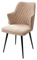 Стул ГЕРМАН (HERMAN) 360 град. БЕЖЕВЫЙ #5, велюр / черный каркас