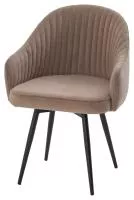 Стул ШЕЛЛ 360 град. поворот. цвет B5 Капучино, велюр / черный каркас