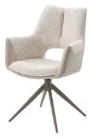 Стул ДАВЕН (DAVEN) 360 град, цвет КРЕМОВЫЙ RIELY-111 /  G1038-101, ткань  / ЛАТТЕ каркас, ®DISAUR