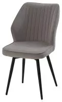 Стул РОССО 360 град. поворот. цвет B22 Серый, велюр / черный каркас