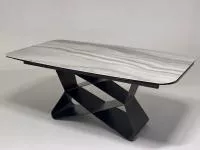 Стол ABSALON 180 ICE AGATE, керамика, стекло / Шоколадное золото каркас, ®DISAUR