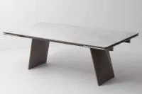 Стол ШЕРЛ  200 CRYSTAL ONIX BIANCO, керамика / Черный каркас М-City