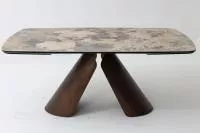 Стол CALDERON 180 TL-137  матовый, испанская керамика / брашированный каркас, цвет медный, ®DISAUR