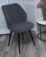 Стул РОССО 360 град. поворот. B28 Темно-серый, велюр / черный каркас, М-City