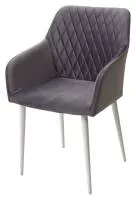 Стул BRANDY-X СЕРЫЙ #27, велюр / белый каркас М-City