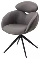 Стул ГУННАР (GUNNAR) 360 град, цвет СЕРЫЙ VEGA-88 / MIAMI-459, ткань / ЧЕРНЫЙ каркас, ®DISAUR